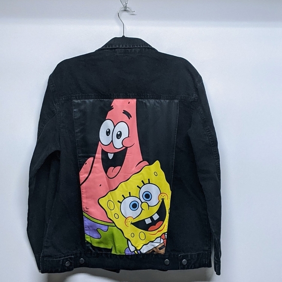 Nickelodeon Other - Nickelodeon Sponge Bob Unisex Black Jean Jacket L
